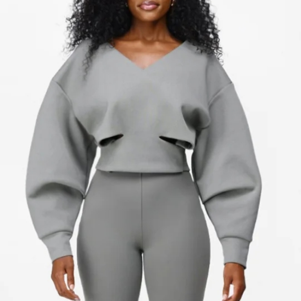 Gray Slit Sweatshirt